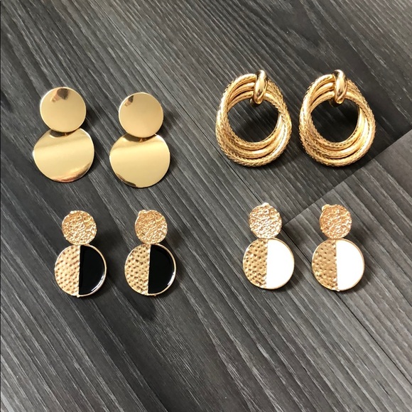 Set of new trendy gold earrings - Picture 6 of 11